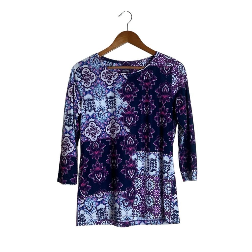3 for $30! Alia patterned 3/4 sleeve‎ shirt